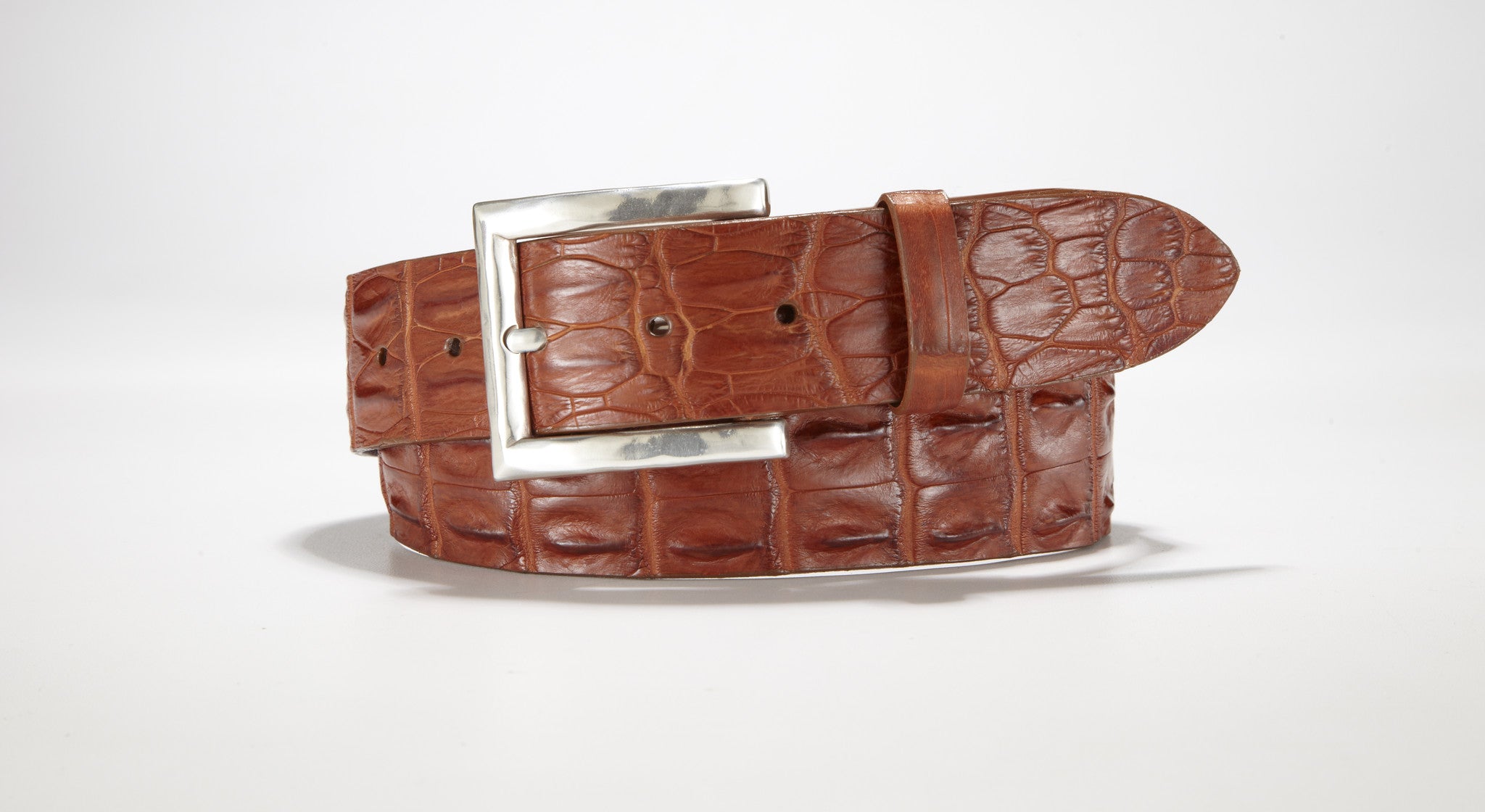 BEHO55 Men's Alligator Hornback Leather Belt